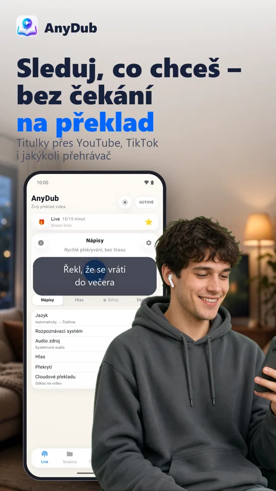 AnyDub: Překladač videí a PDF: snímek obrazovky 2