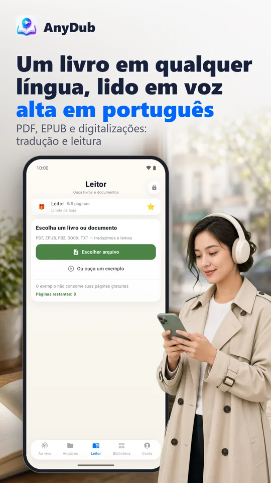 AnyDub: traduzir vídeo e PDF: captura de ecrã 4