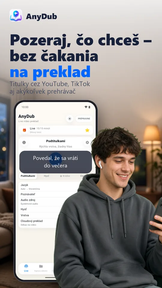 AnyDub: Prekladač videí a PDF: snímka obrazovky 2