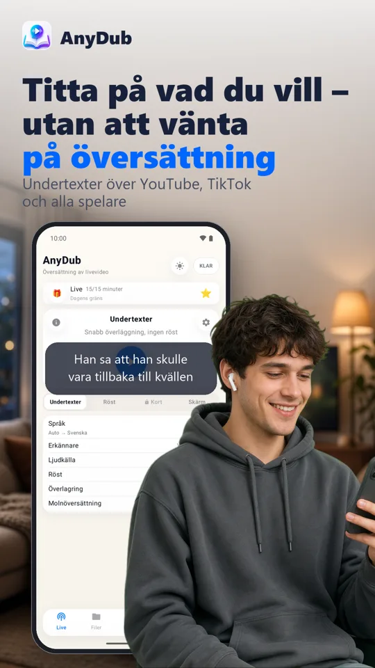 AnyDub: Översätt video & PDF: skärmbild 2