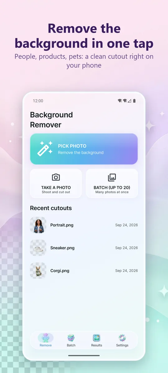 Background Remover: main screen