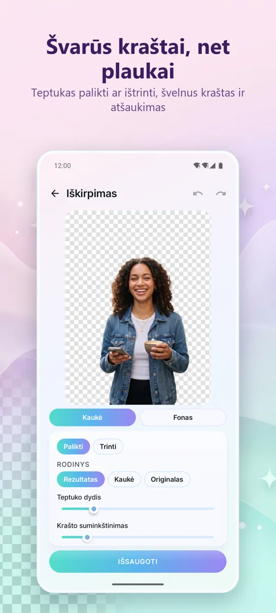 Fono šalinimas: ekrano kopija 2