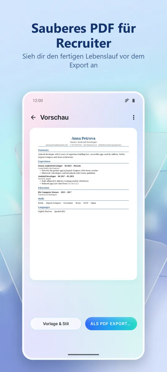 Lebenslauf-Ersteller: CV Maker: Screenshot 3