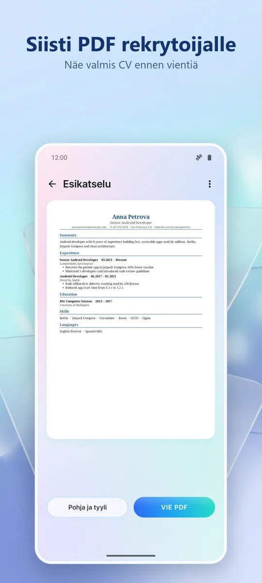 Ansioluettelon luoja: CV Maker: kuvakaappaus 3