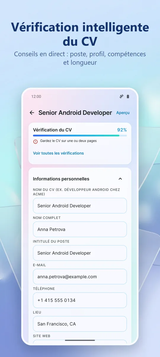 Créateur de CV: CV Pro: capture d'écran 2