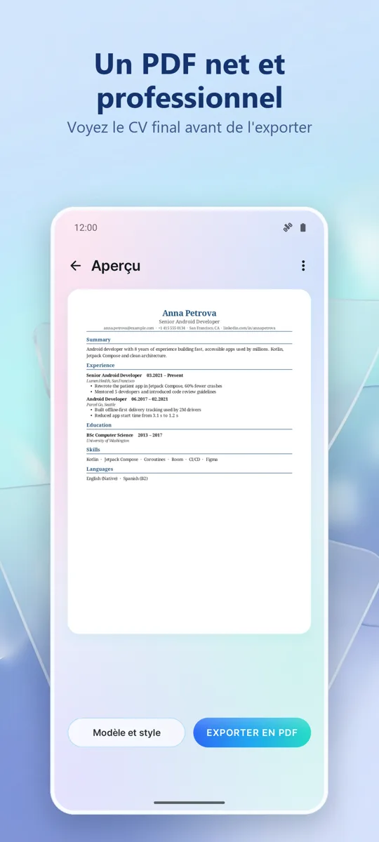 Créateur de CV: CV Pro: capture d'écran 3