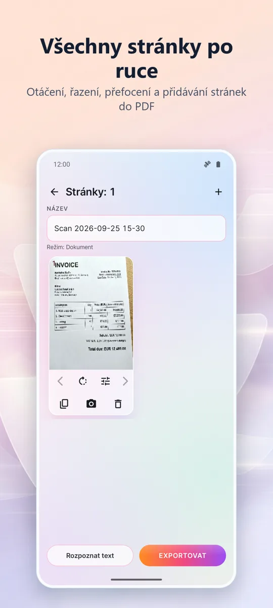 Skenování dokumentů: PDF: snímek obrazovky 2