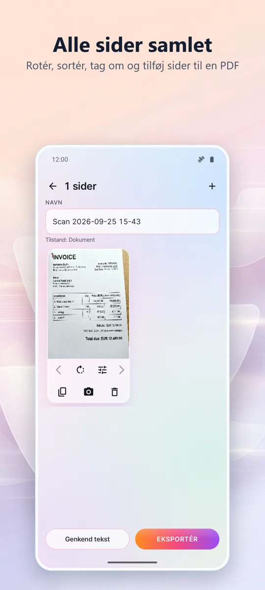 Dokumentscanner: PDF-scan: skærmbillede 2