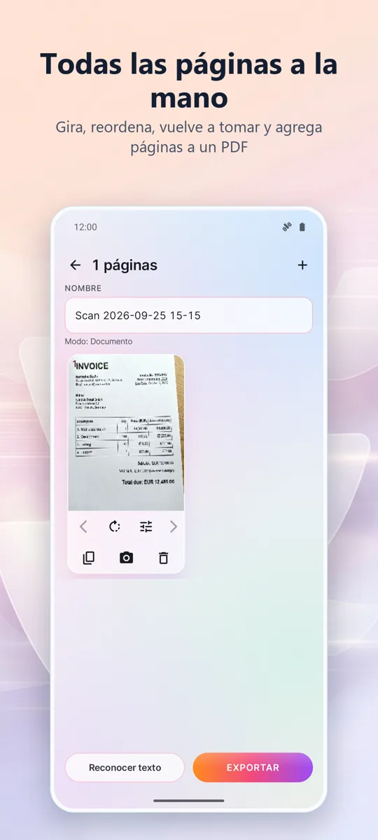 Escáner de documentos: PDF: 