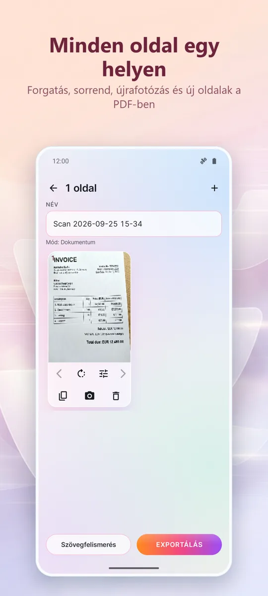 Dokumentum szkenner: PDF: képernyőkép 2