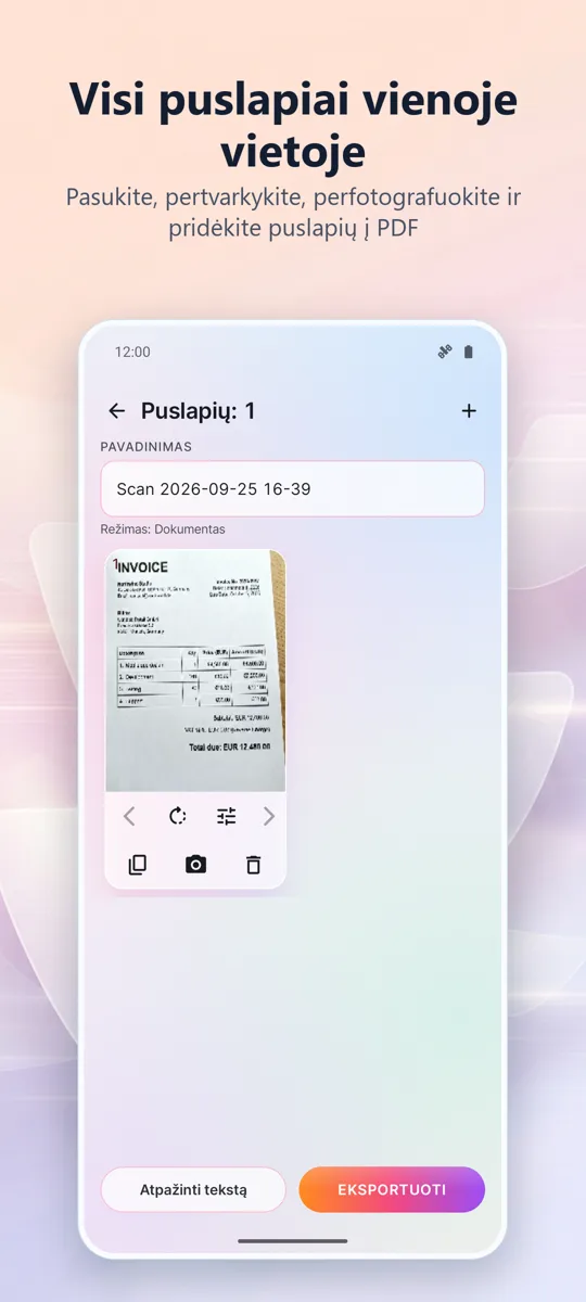 Dokumentų skaitytuvas: PDF: ekrano kopija 2