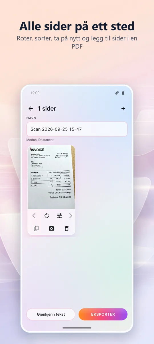 Dokumentskanner: PDF-skanning: skjermbilde 2