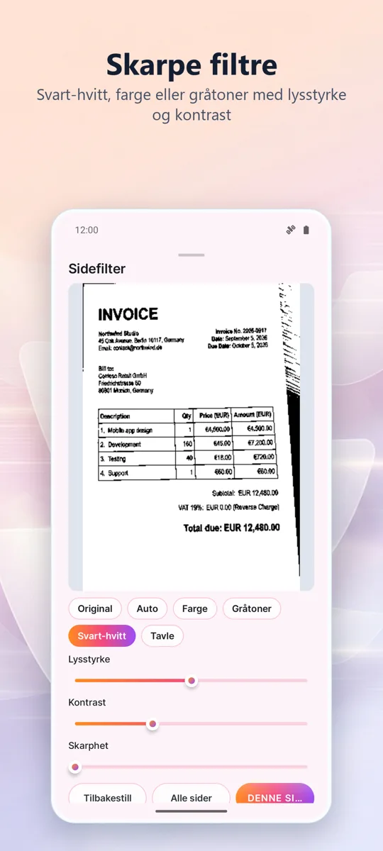 Dokumentskanner: PDF-skanning: skjermbilde 3