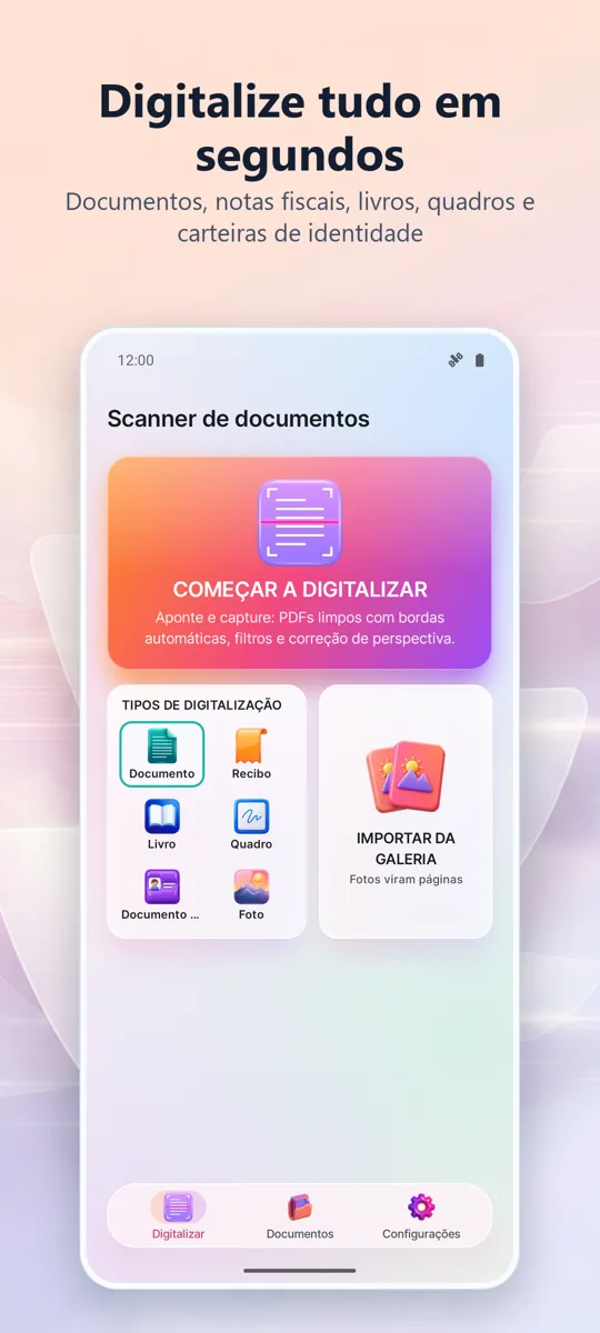 Scanner de Documentos: PDF: tela principal