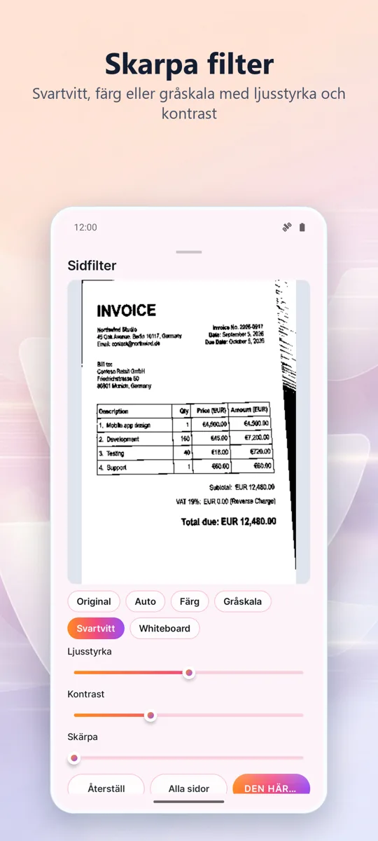 Dokumentskanner: PDF-skanning: skärmbild 3