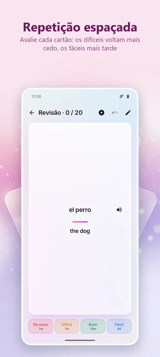 Flashcards: Estudo Espaçado: captura de ecrã 3