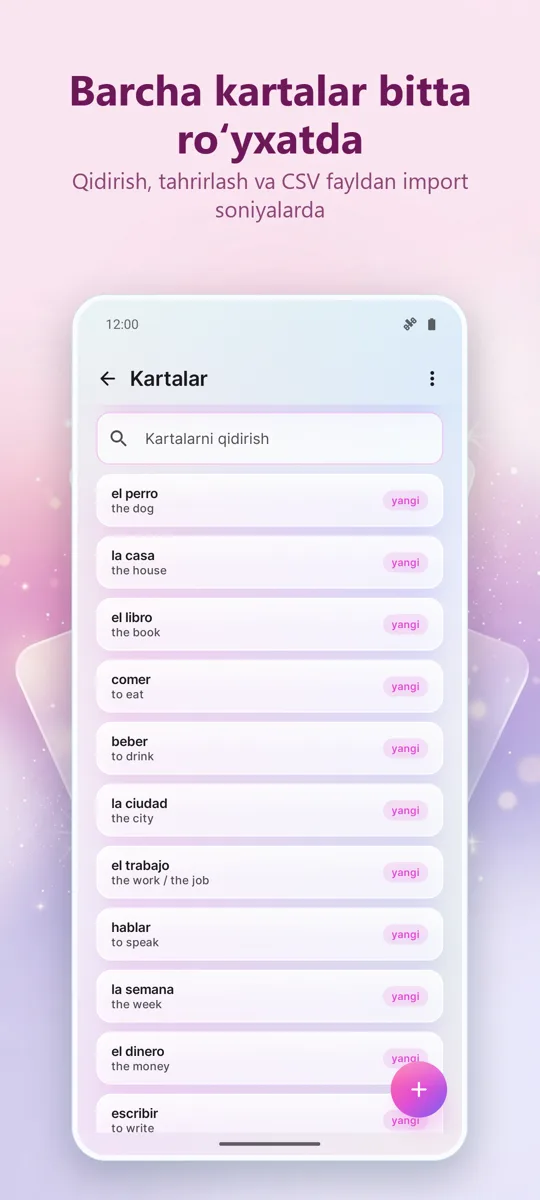 Flashcards: Oraliq O‘rganish: skrinshot 4
