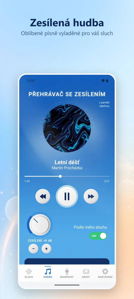 Hearing+: snímek obrazovky 2