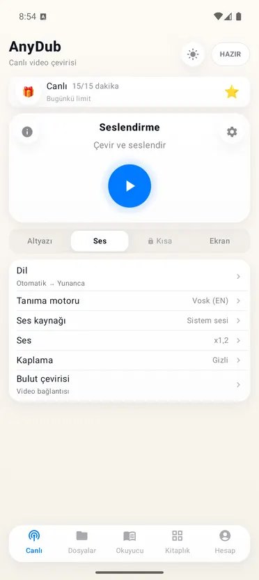 AnyDub: video ve PDF çeviri