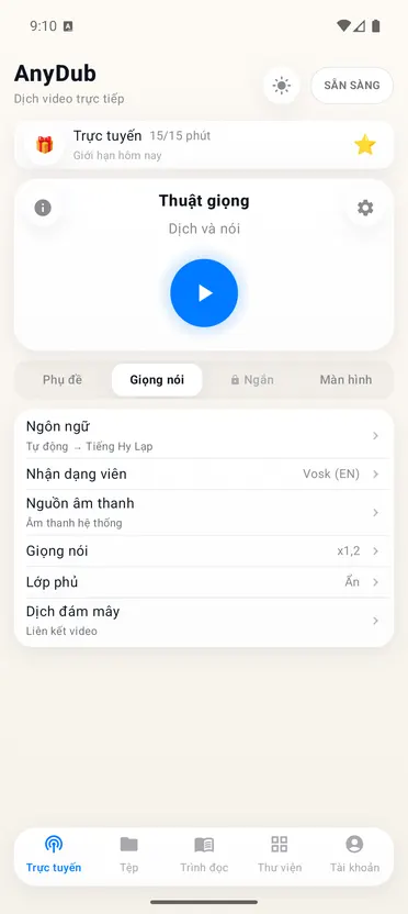 AnyDub: Dịch Video & PDF