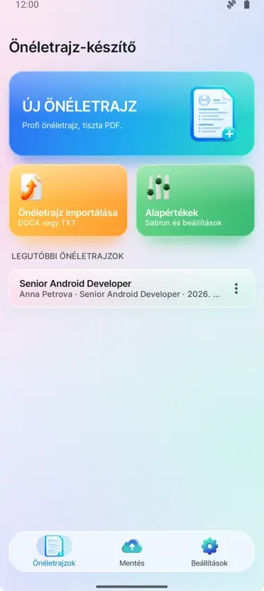 Önéletrajz készítő: CV Maker