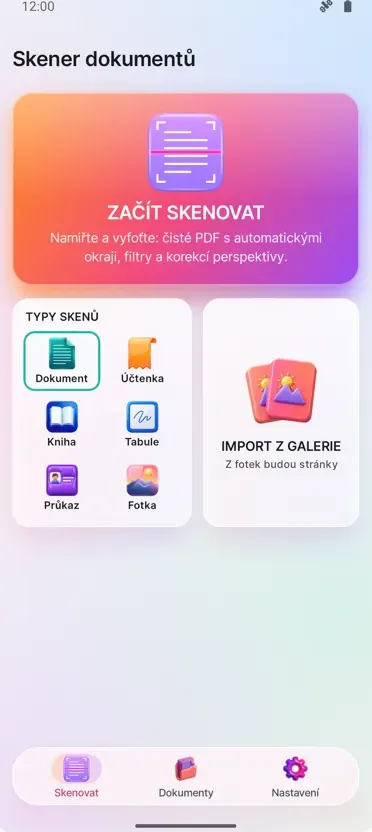 Skenování dokumentů: PDF