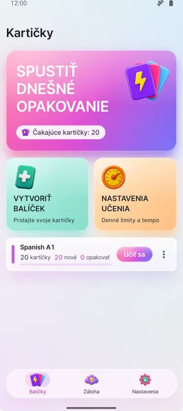 Kartičky: Učenie s rozostupmi