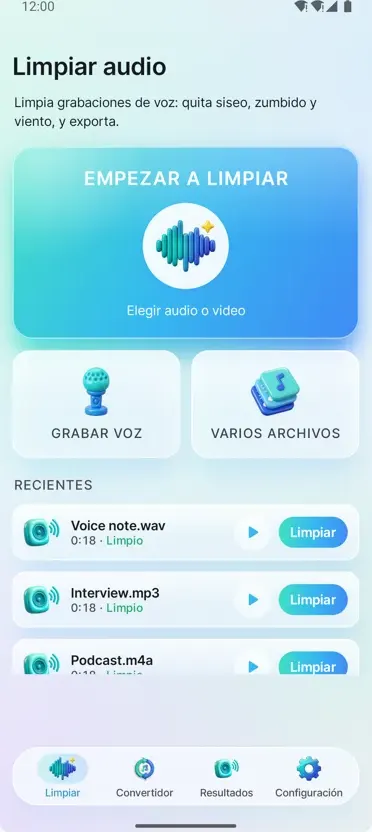 Eliminar Ruido: Audio Limpio