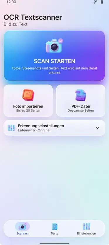 OCR Scanner: Bild zu Text