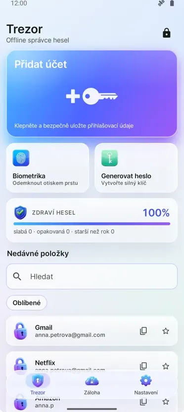 Správce hesel: Trezor