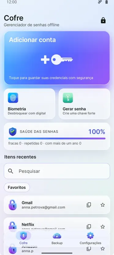 Gerenciador de Senhas: Cofre
