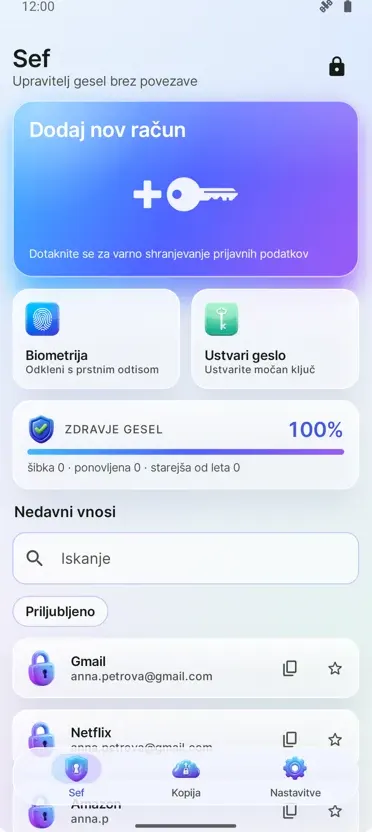 Upravitelj gesel: Trezor