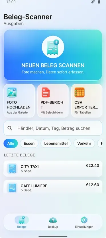 Beleg-Scanner: Ausgaben