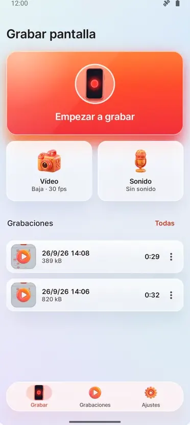 Grabador Pantalla: HD Vídeo