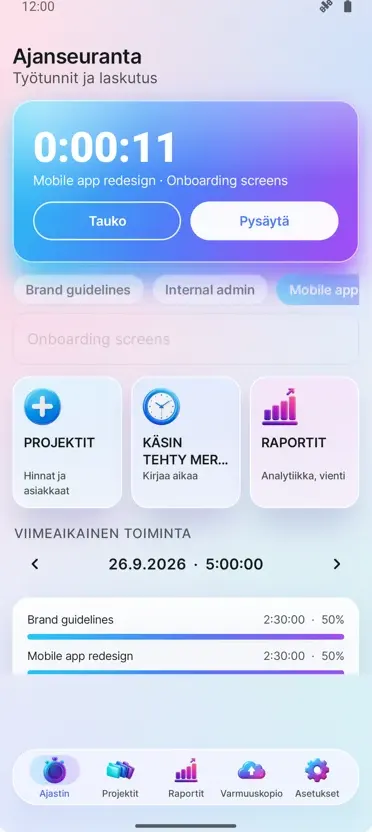 Time Tracker: Työtunnit