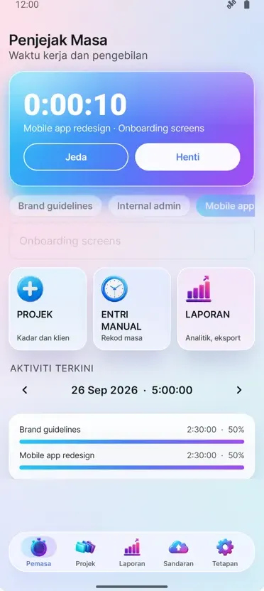 Penjejak Masa: Waktu Kerja