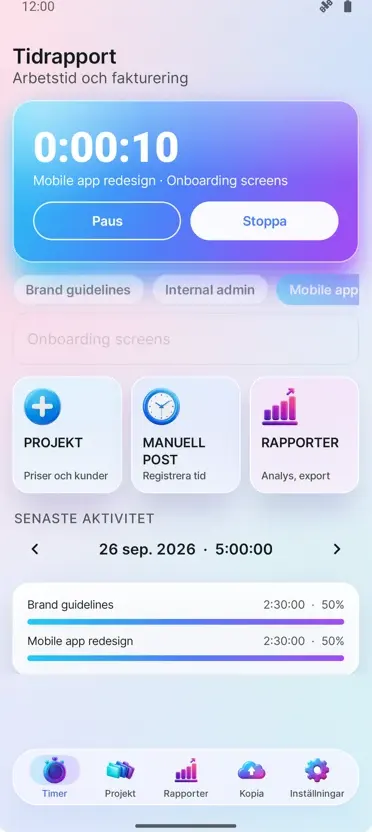 Time Tracker: Arbetstimmar