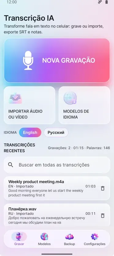 Transcrições e Legendas IA