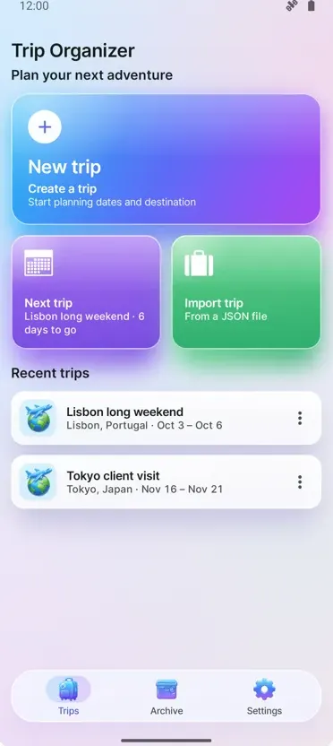 Trip Organizer: Planner