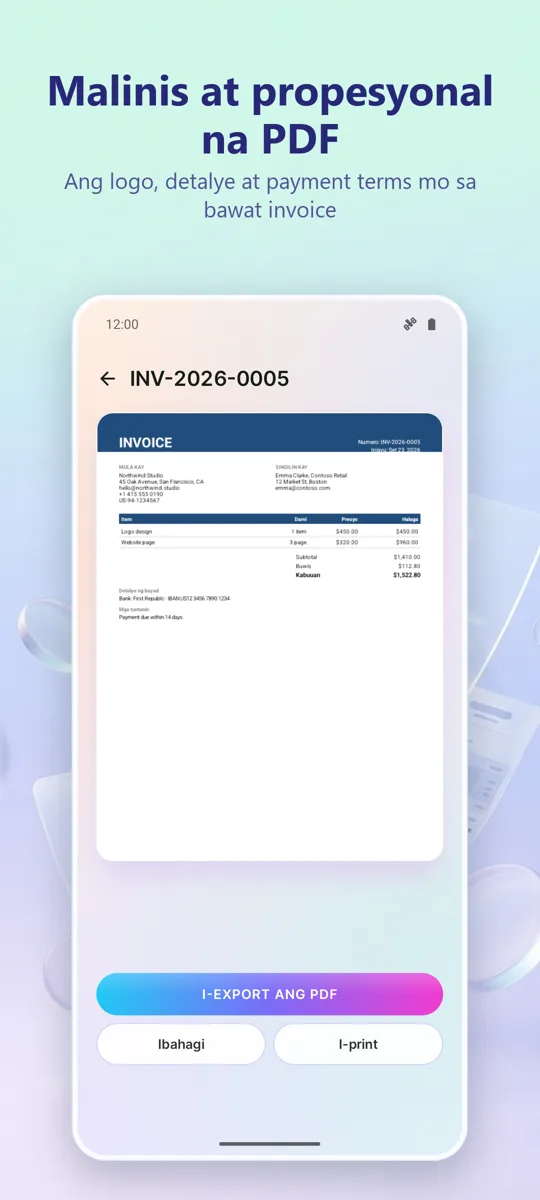 Gumawa ng Invoice: Billing PDF: screenshot 3