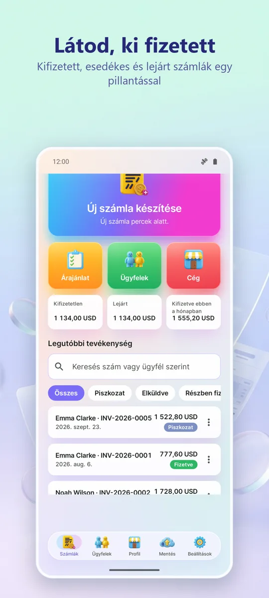 Számlák és árajánlatok PDF: képernyőkép 4