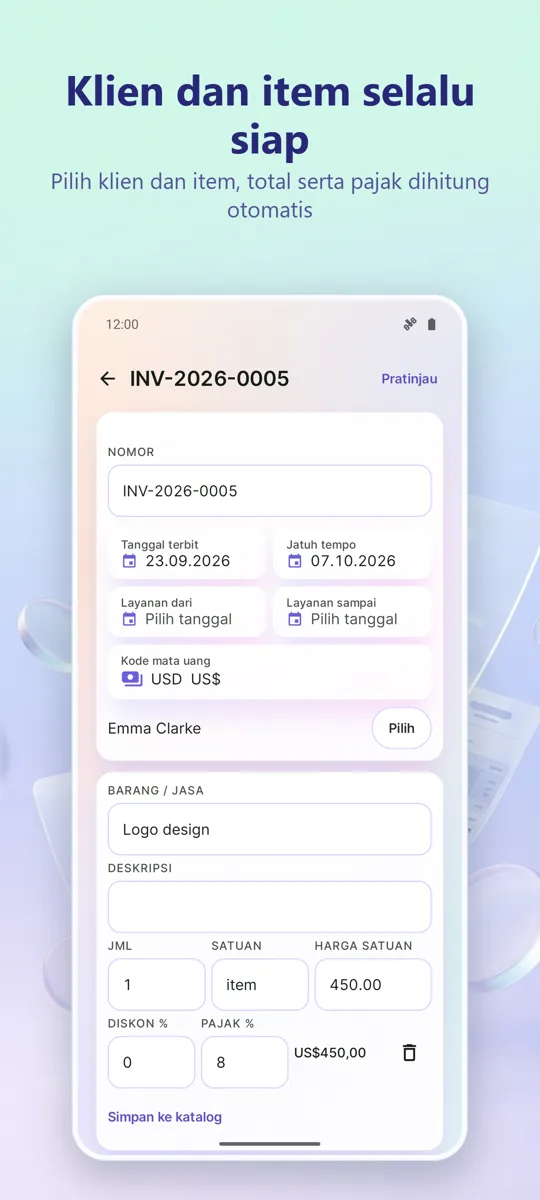 Invoice Maker: PDF Penagihan: tangkapan layar 2