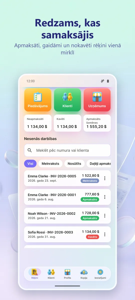 Rēķinu veidotājs: PDF: ekrānuzņēmums 4