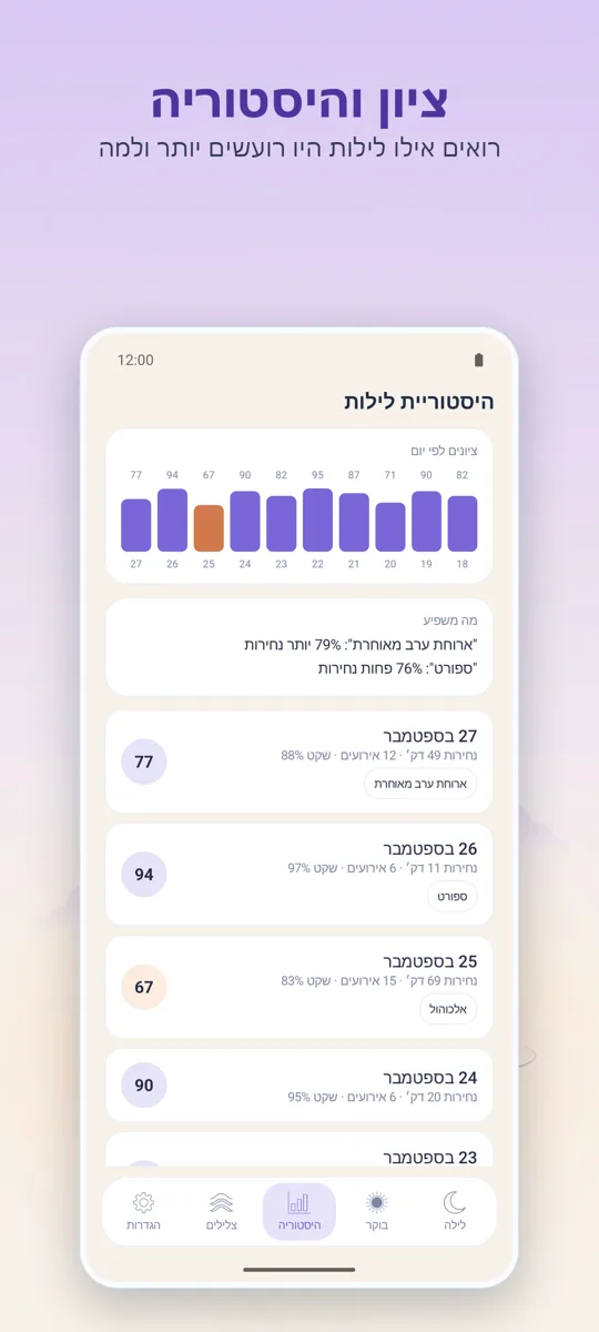 מקליט לילה: צילום מסך 3