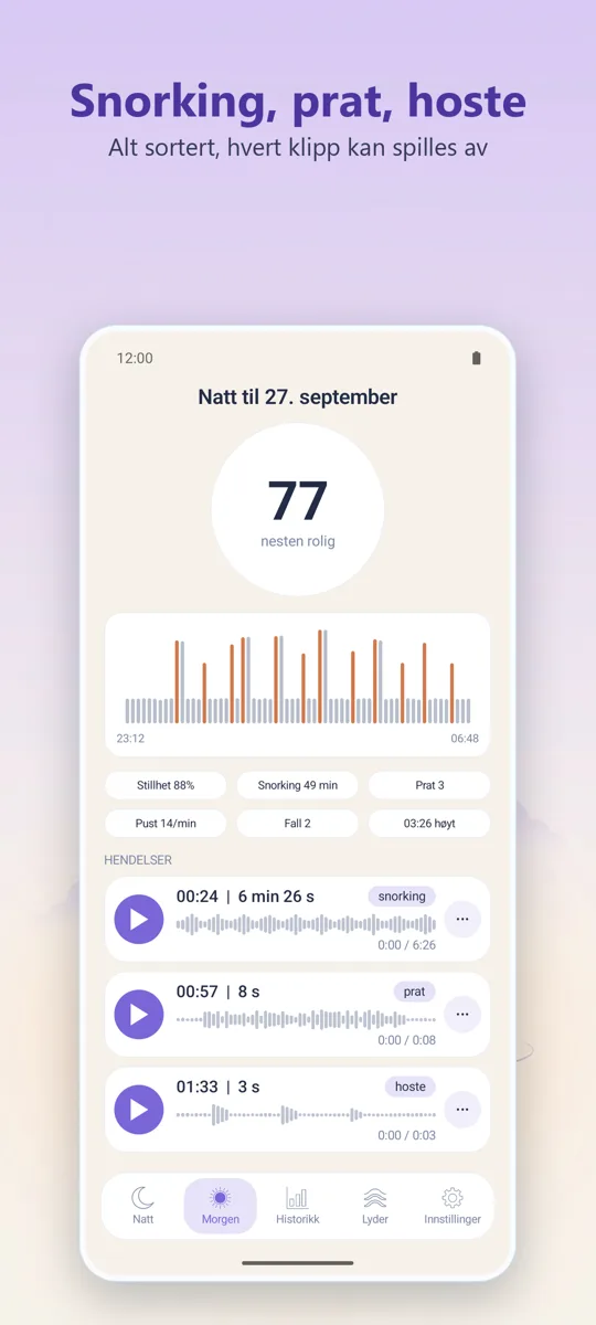 Nattopptaker: skjermbilde 2