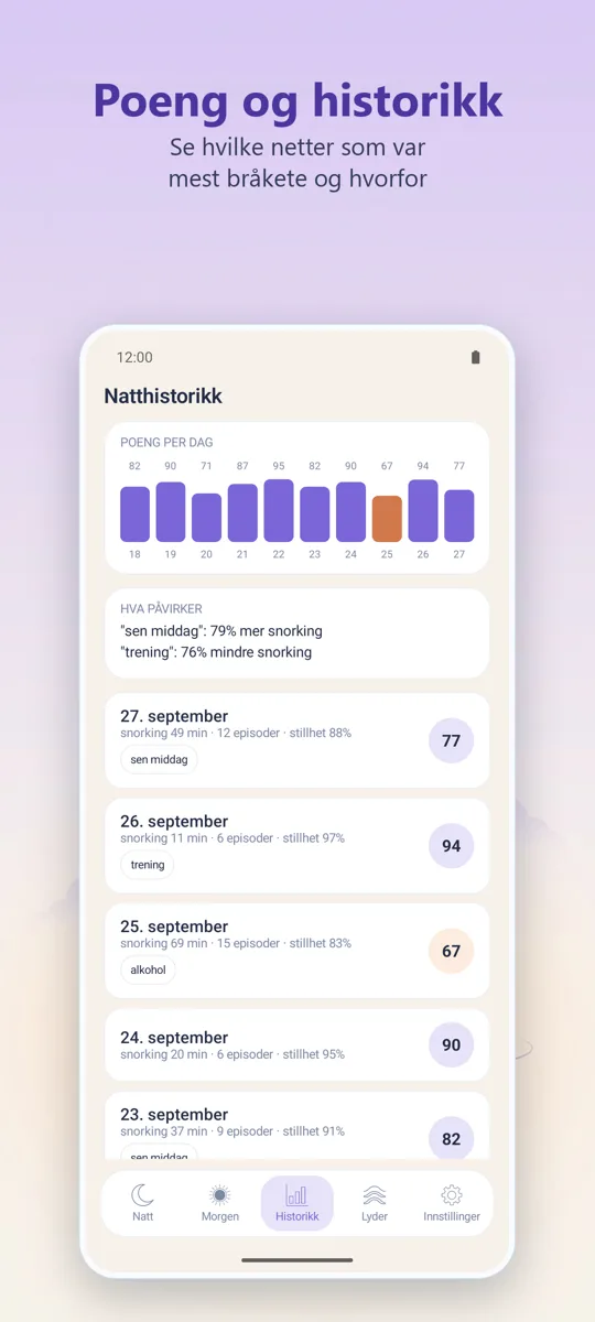 Nattopptaker: skjermbilde 3