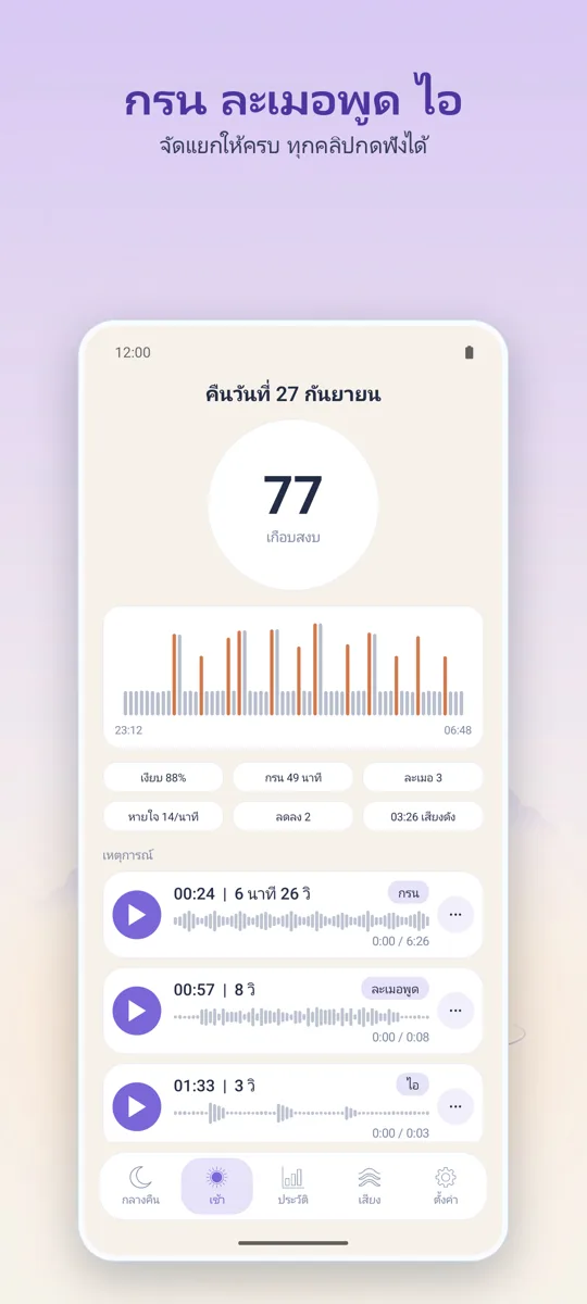 บันทึกเสียงกลางคืน: 
