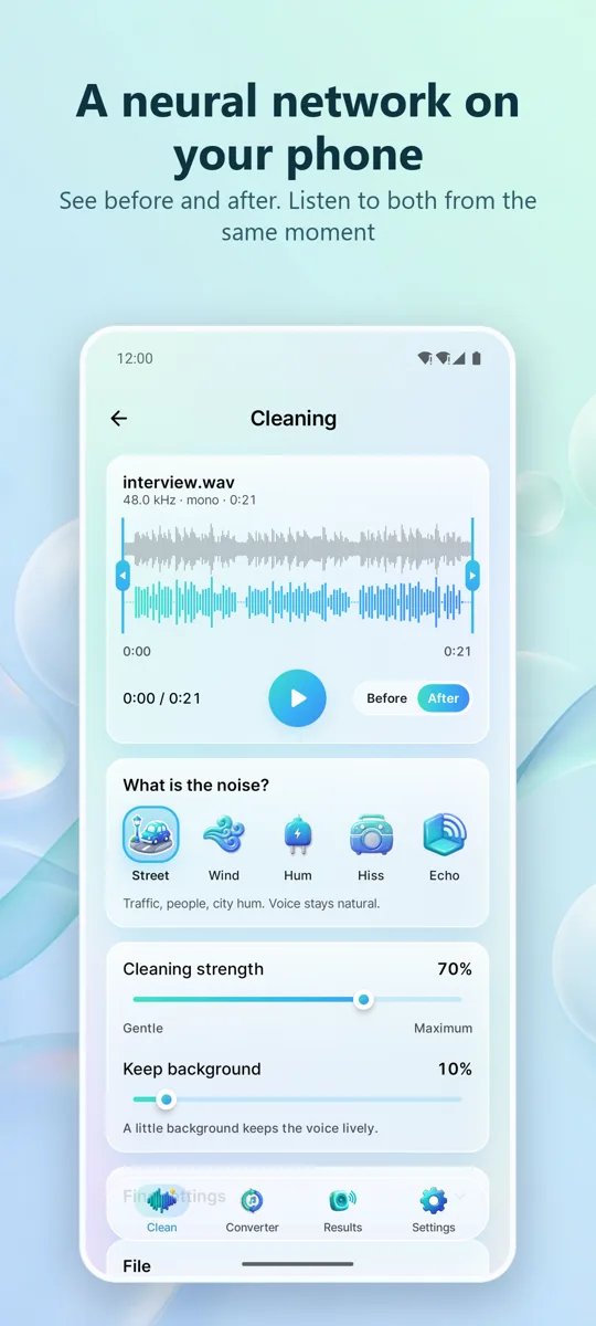 Noise Remover: Clean Audio: screenshot 2