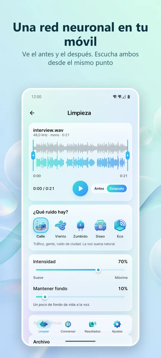 Eliminar Ruido: Audio Limpio: captura de pantalla 2