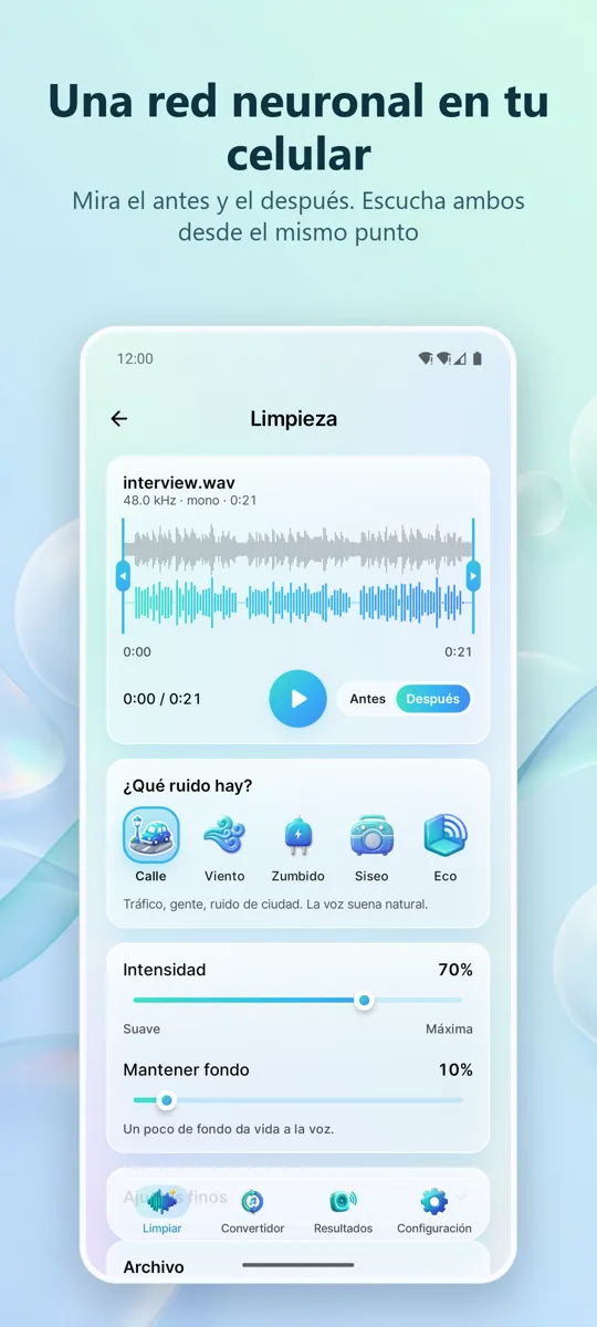 Eliminar Ruido: Audio Limpio: captura de pantalla 2